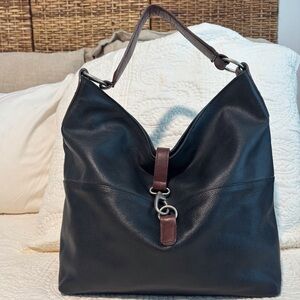 Elegant Black Leather Hobo Bag